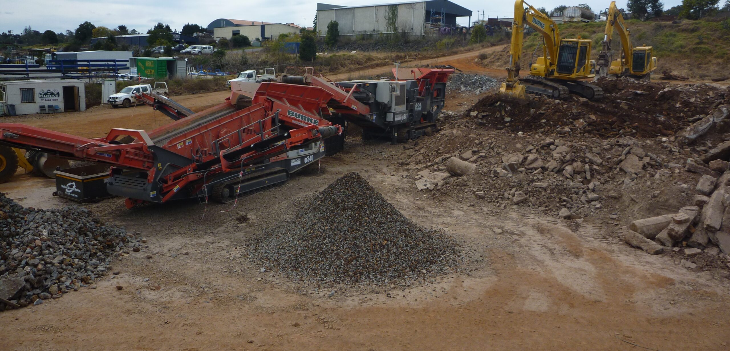 Bulk earthworks and material processing on a Toowoomba site